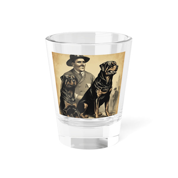 Vintage Army Rottweiler Shot Glass, 1.5oz