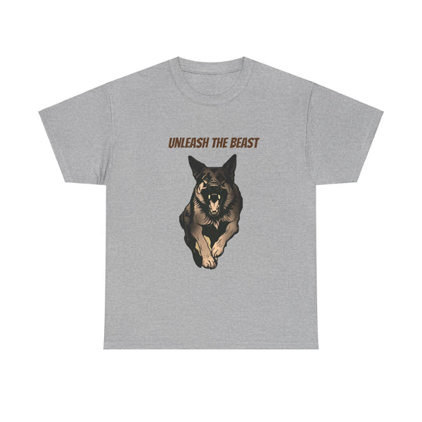 Unleash the Beast German Shepard Unisex Heavy Cotton Tee