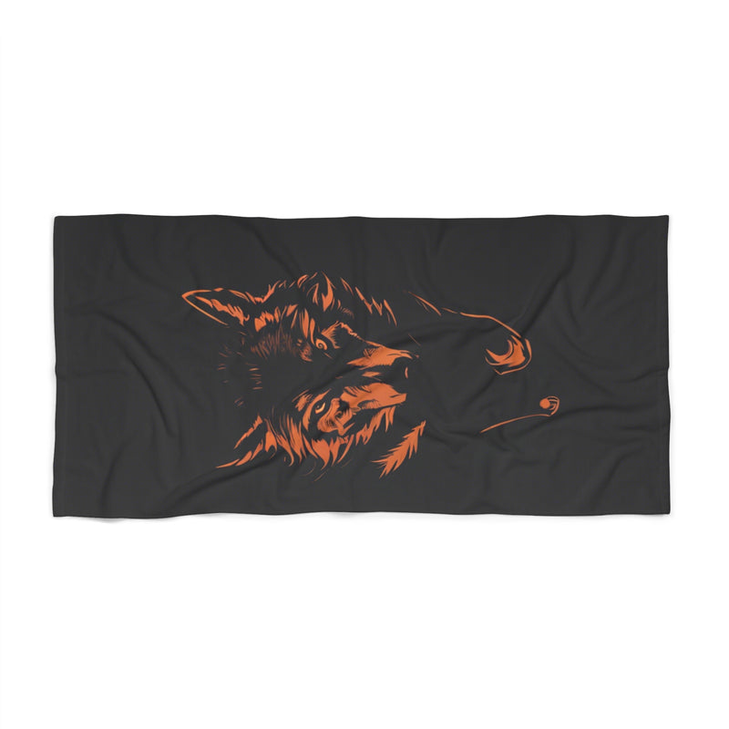 Night Wolf Beach Towel