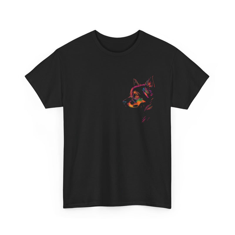 Rainbow Dog head Unisex Heavy Cotton Tee