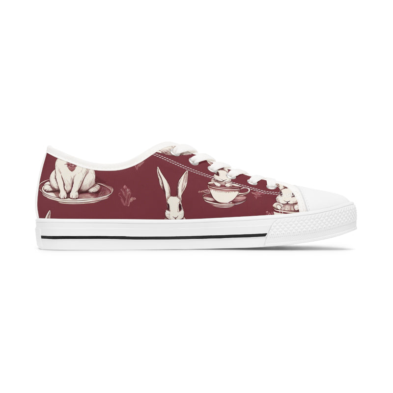 The Earl Grey Rabbit Red Women's Low Top Sneakers