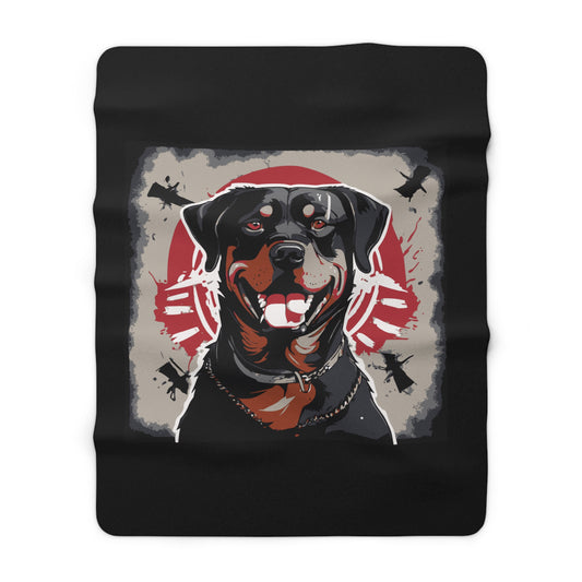 Rottweiler Sherpa Fleece Blanket