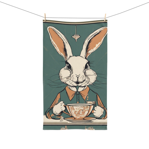 The Earl Grey Rabbit Green Hand Towel