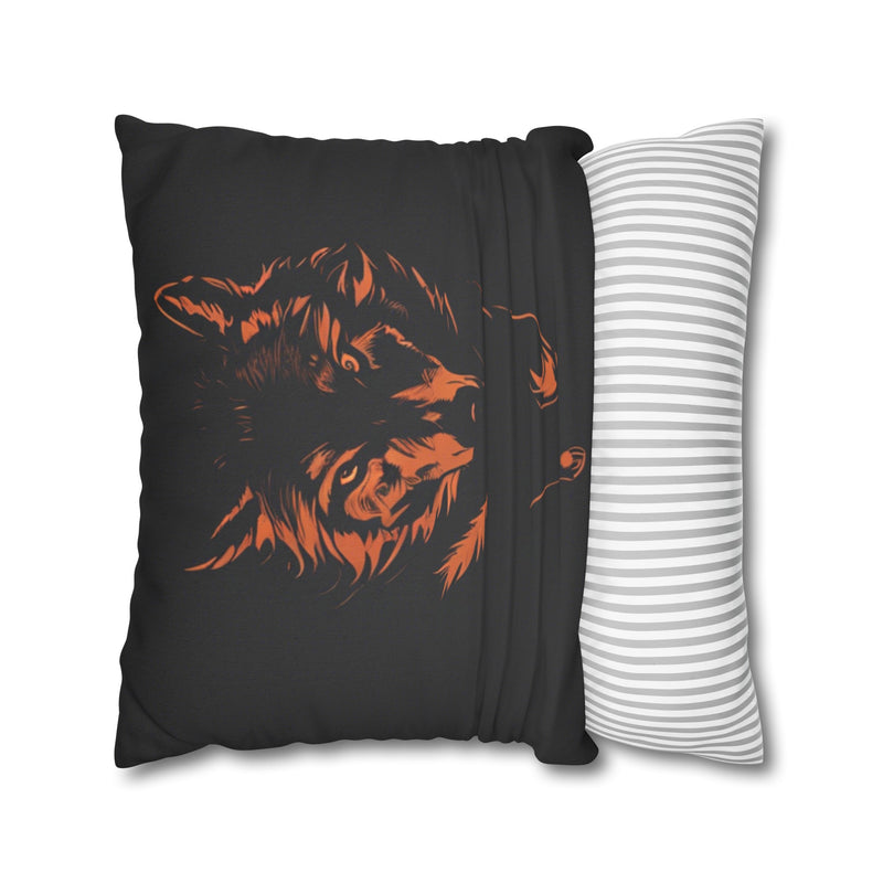 The night wolf Square Pillowcase