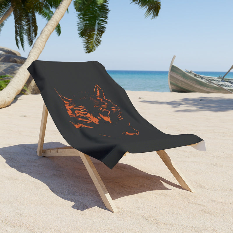 Night Wolf Beach Towel