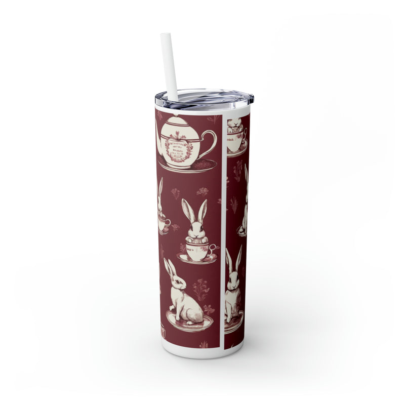 The Earl Grey Rabbit small print Skinny Tumbler with Straw, 20oz