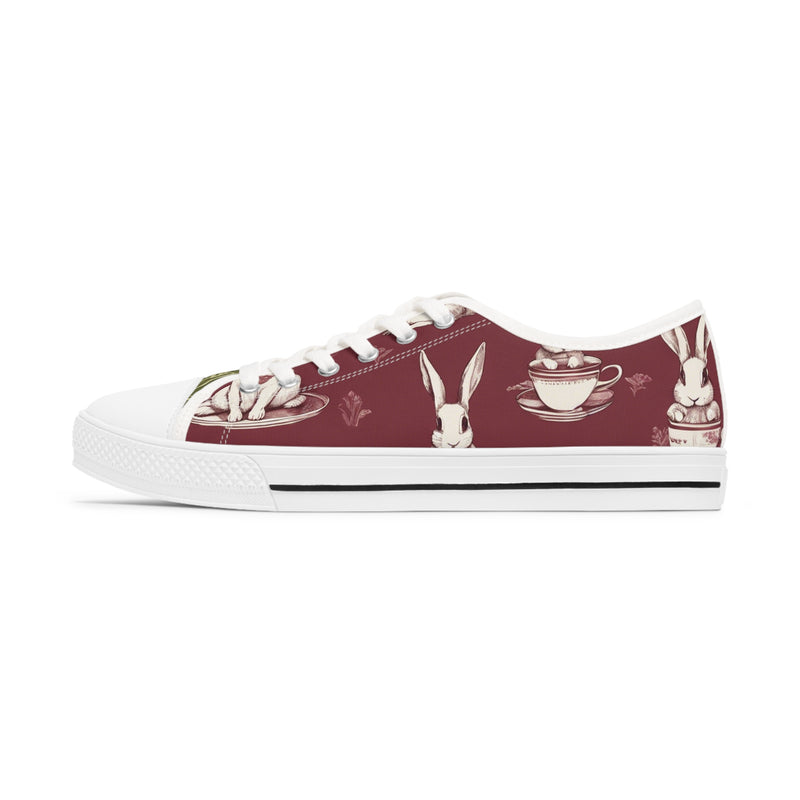 The Earl Grey Rabbit Red Women's Low Top Sneakers