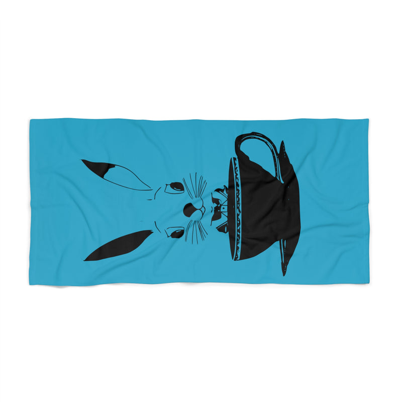 The Earl Grey Rabbit Logo Beach Towel