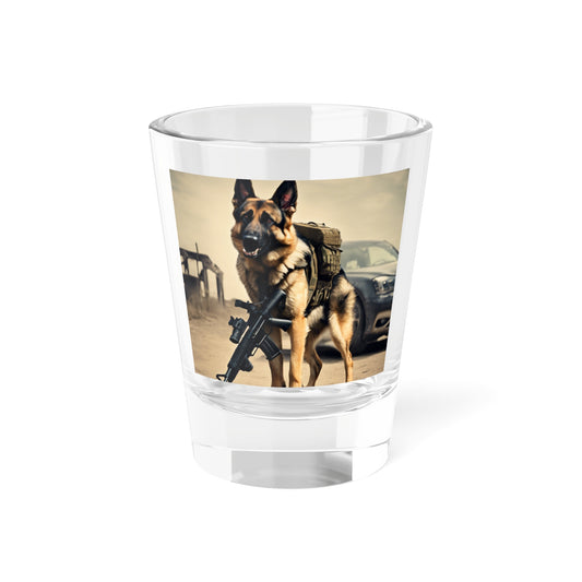 Army shot German Shepard glass Shot Glass, 1.5oz