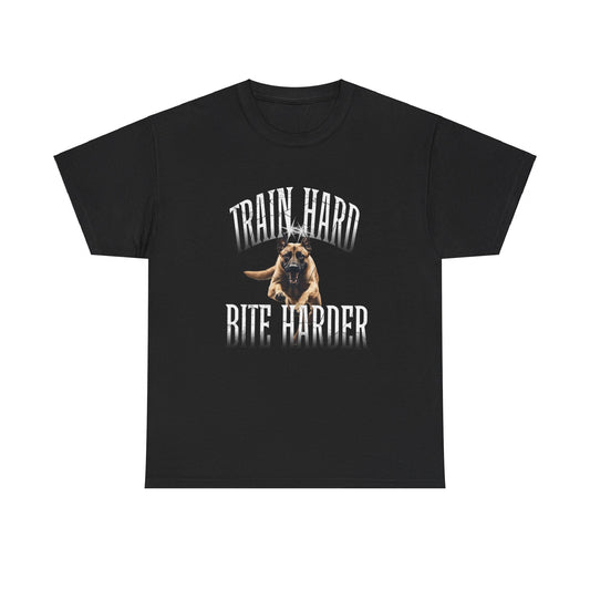 Train Hard Bite Harder Belgium Melanosis Unisex Heavy Cotton Tee