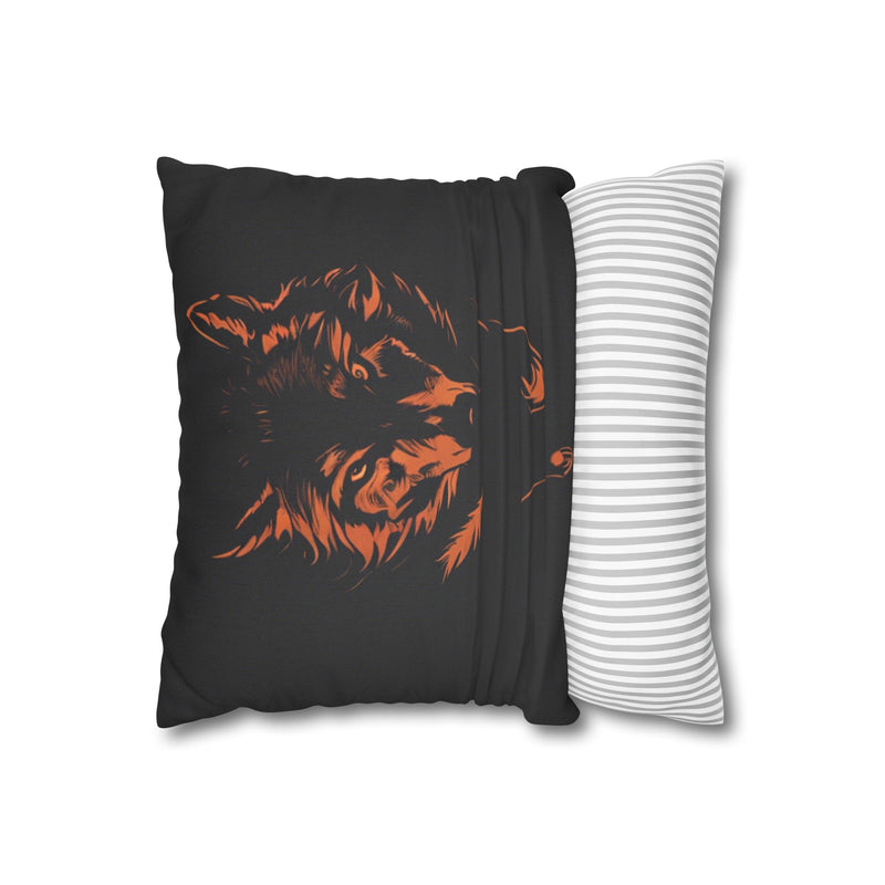 The night wolf Square Pillowcase