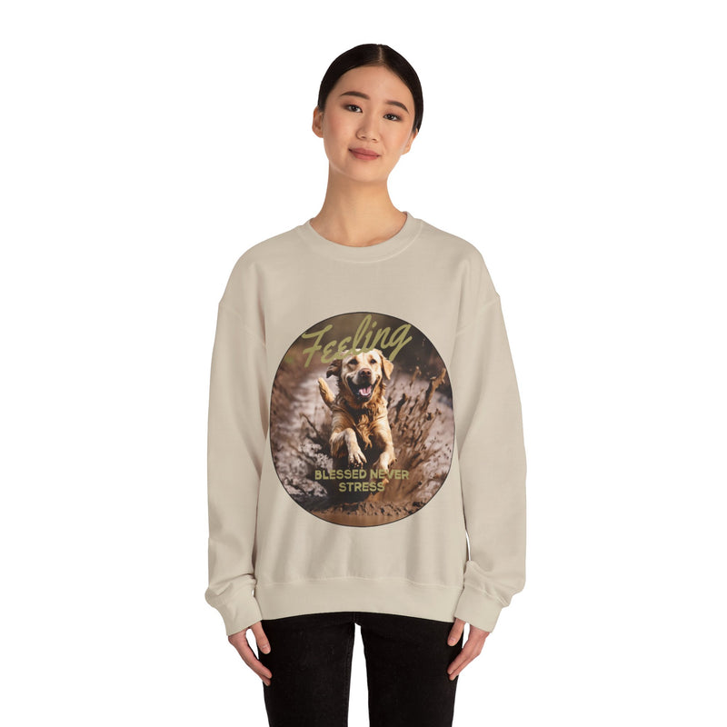 Golden Retriever Don't Stress Crewneck Sweatshirt