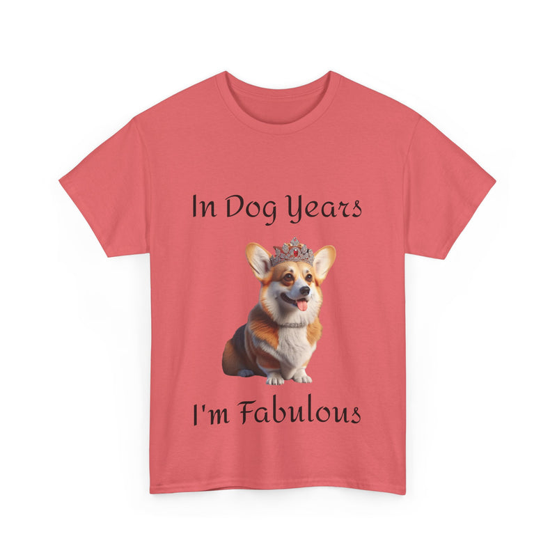 In Dog Years I'm Fabulous Corgi Unisex Heavy Cotton Tee