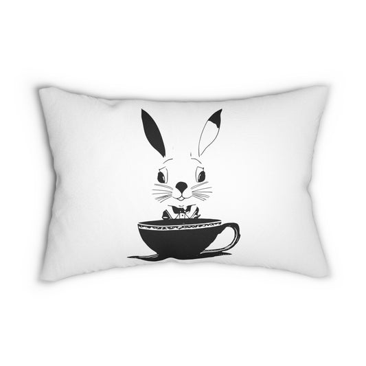 The Earl Grey Rabbit Logo Lumbar Pillow