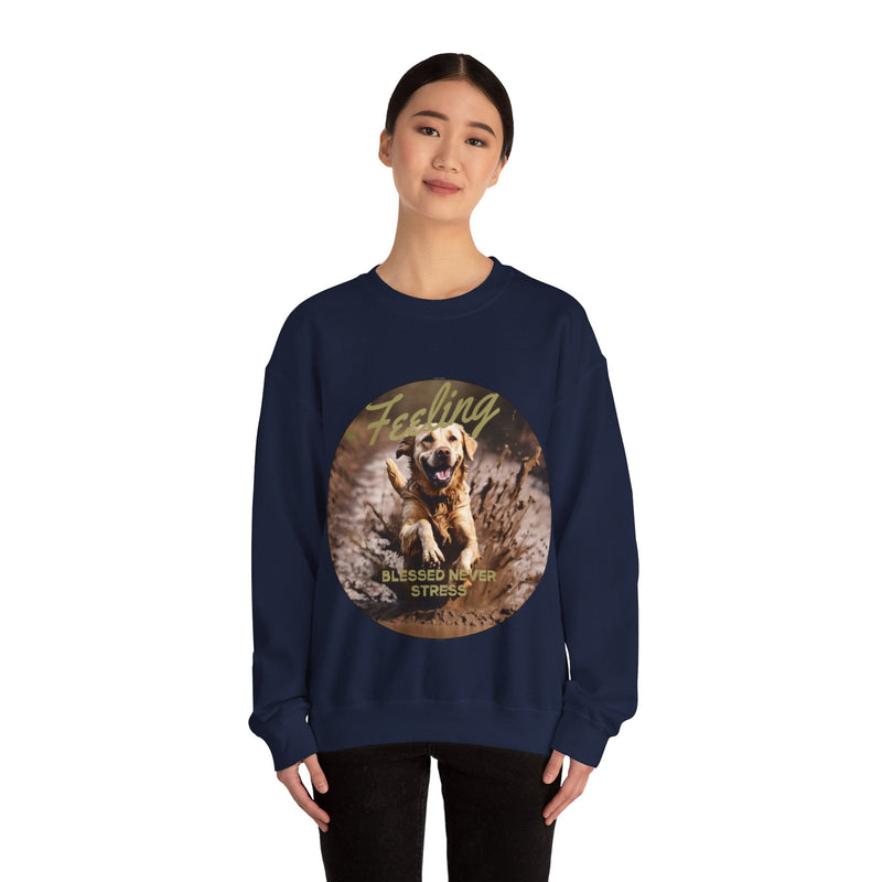 Golden Retriever Don't Stress Crewneck Sweatshirt