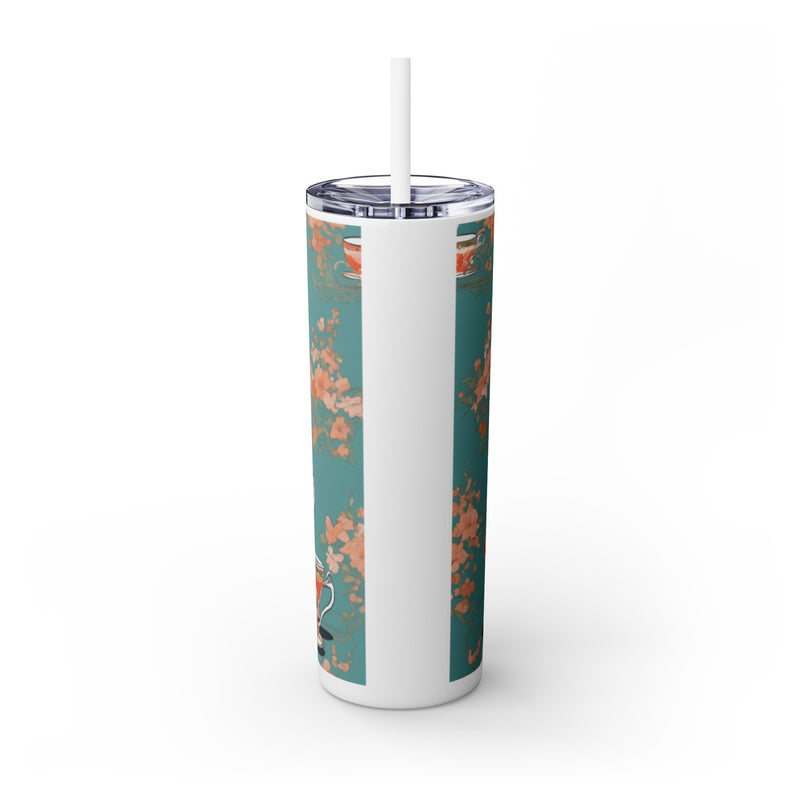 The Earl Grey Rabbit Skinny Tumbler with Straw, 20oz