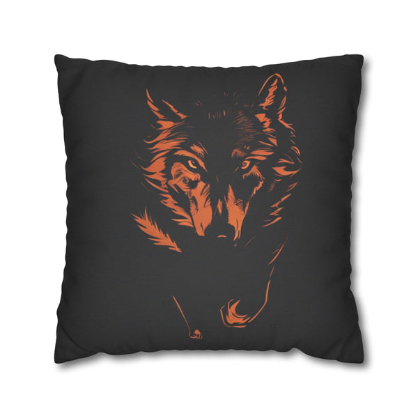 The night wolf Square Pillowcase