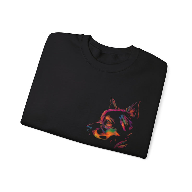 Rainbow Dog head Unisex Heavy Blend™ Crewneck Sweatshirt