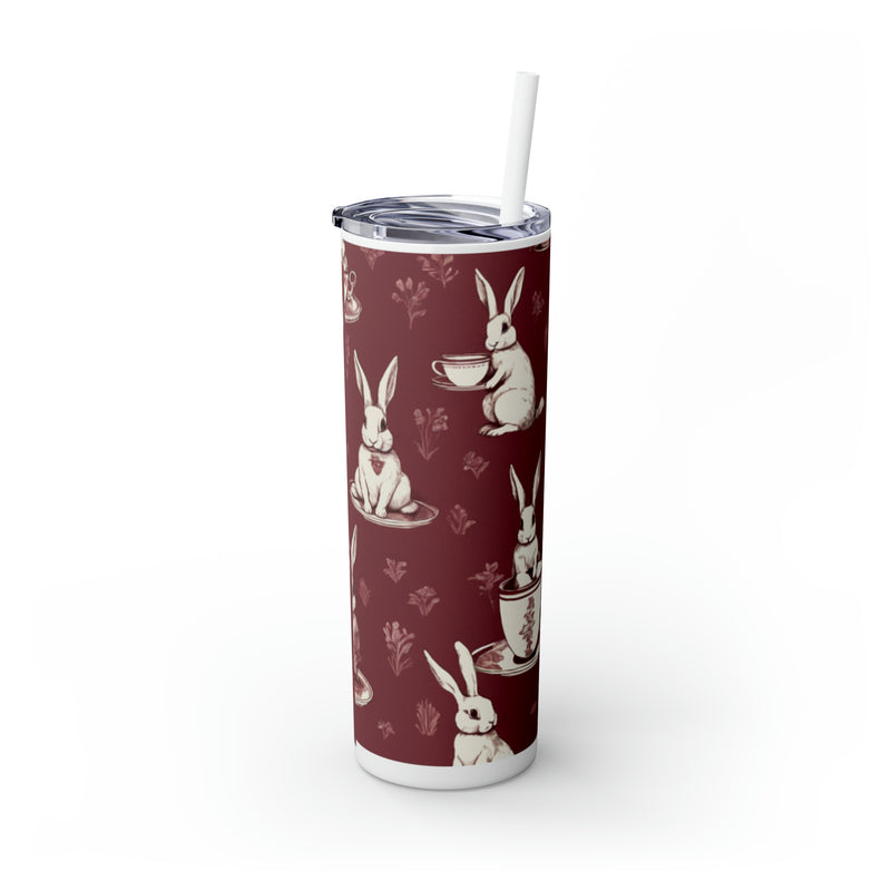 The Earl Grey Rabbit small print Skinny Tumbler with Straw, 20oz