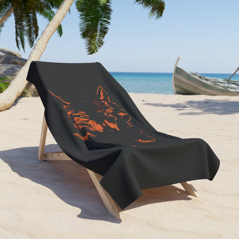 Night Wolf Beach Towel