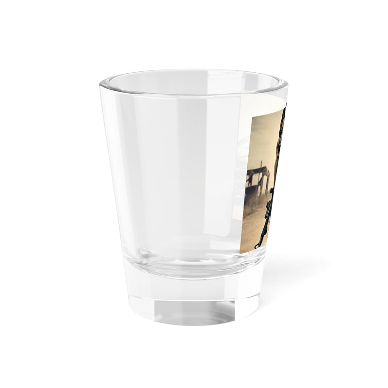 Army shot German Shepard glass Shot Glass, 1.5oz