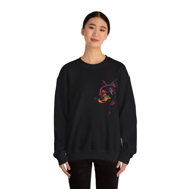 Rainbow Dog head Unisex Heavy Blend™ Crewneck Sweatshirt