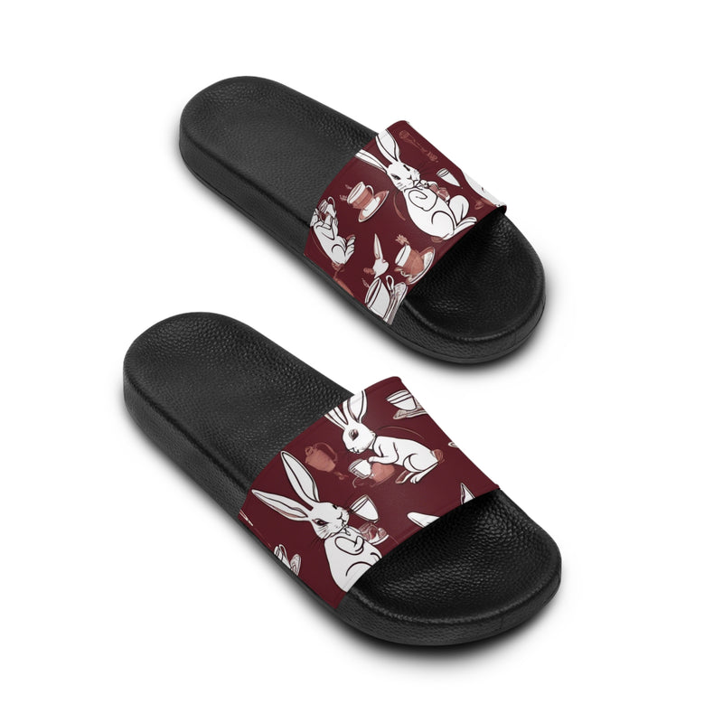 The Earl Grey Rabbit Red Women's Slide Sandals