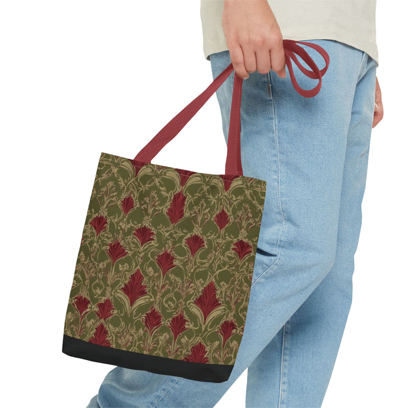 Vintage Vibes Green and Red Tote Bag (AOP)