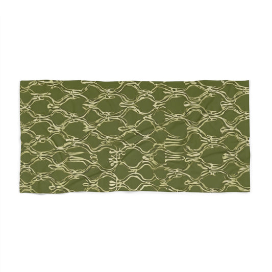 Green Vintage Vibes Beach Towel