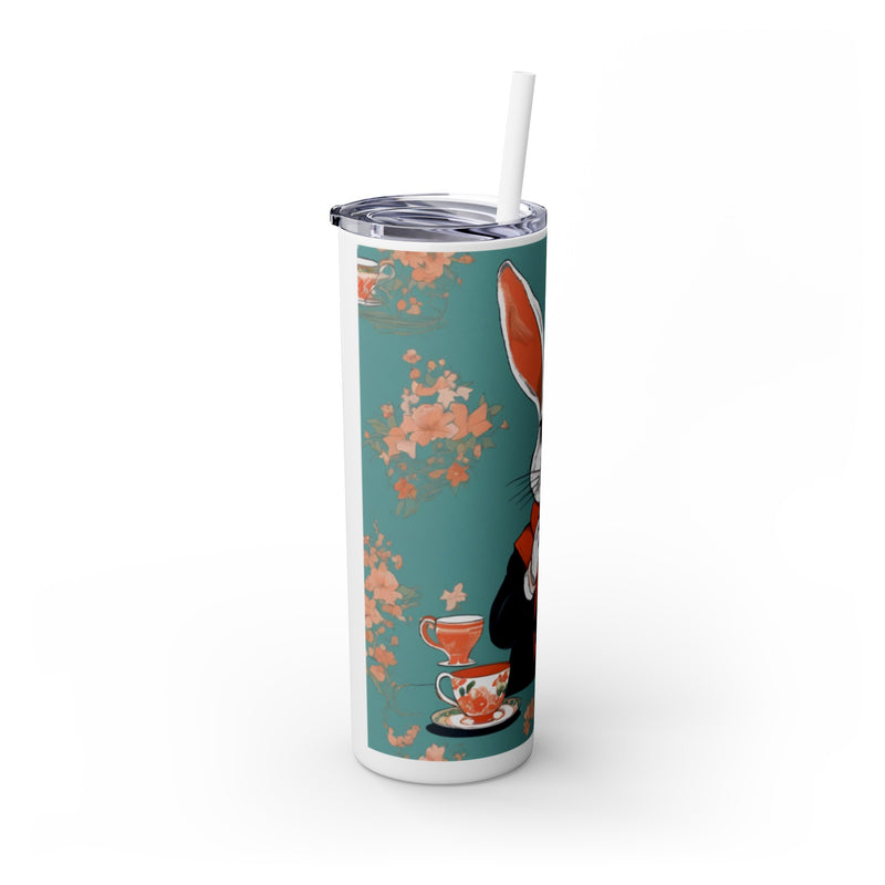 The Earl Grey Rabbit Skinny Tumbler with Straw, 20oz