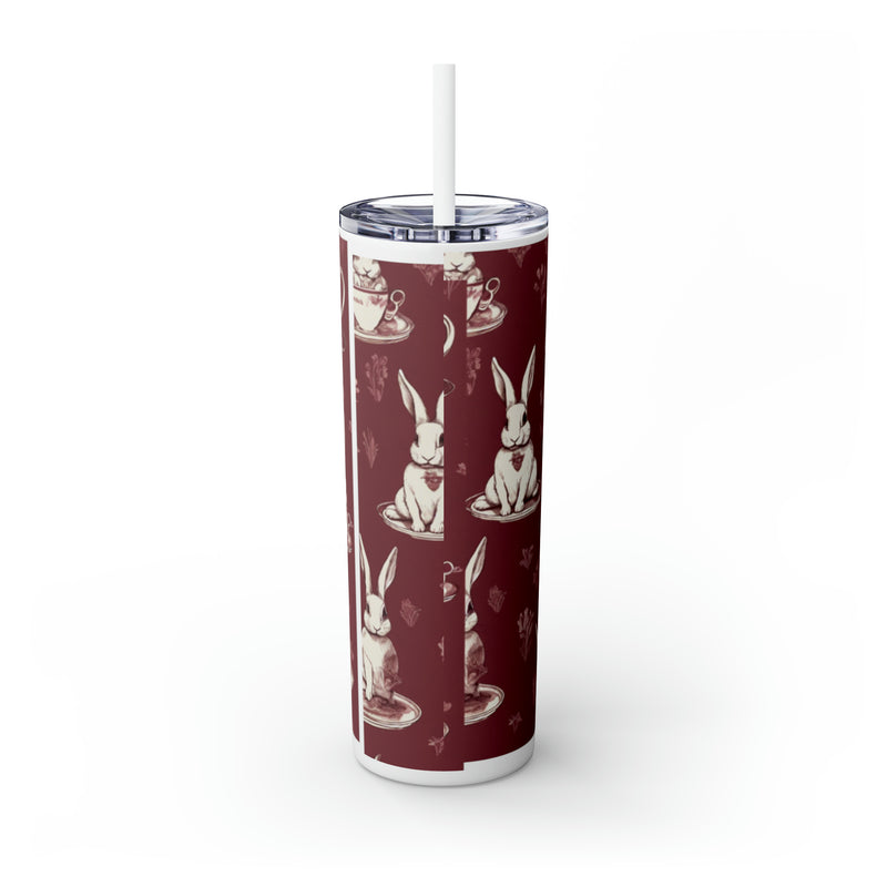 The Earl Grey Rabbit small print Skinny Tumbler with Straw, 20oz