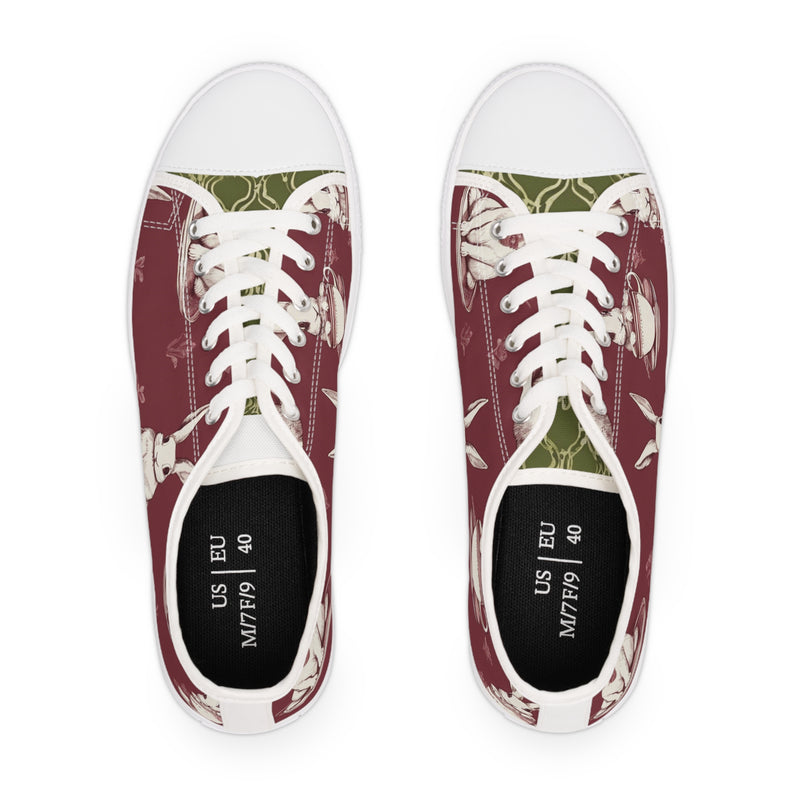 The Earl Grey Rabbit Red Women's Low Top Sneakers