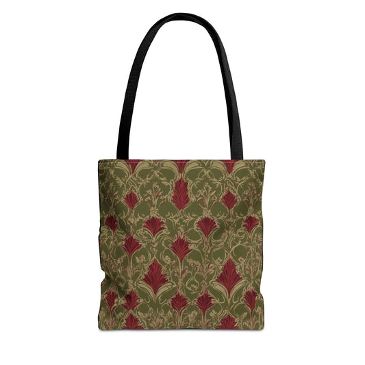 Vintage Vibes Green and Red Tote Bag (AOP)