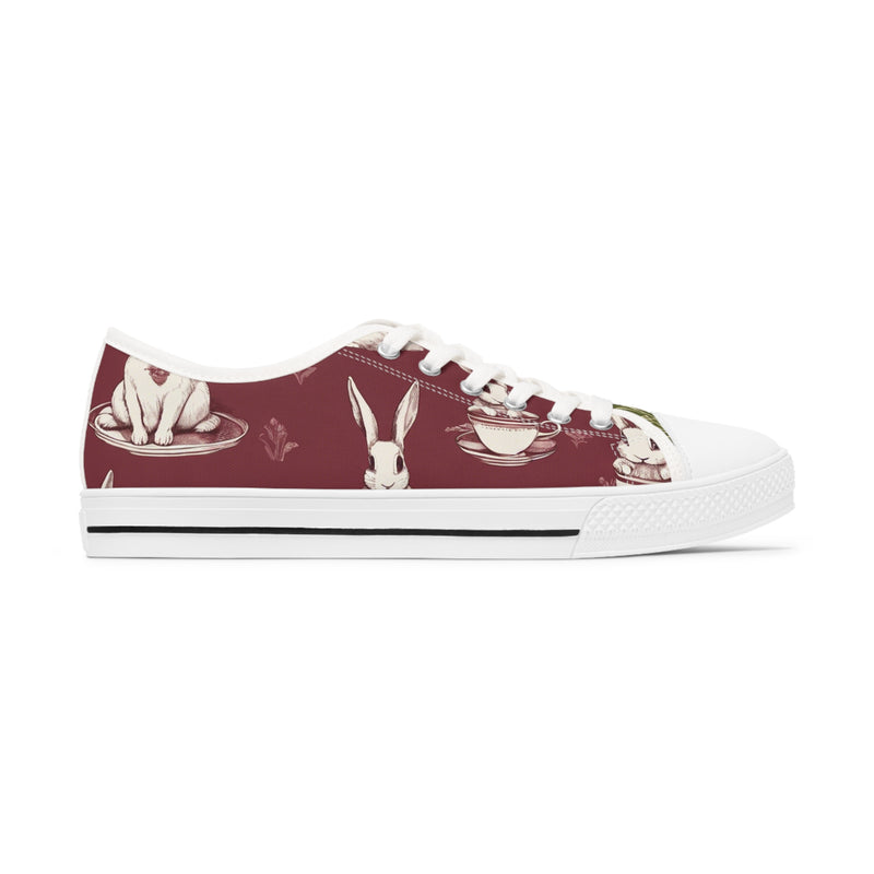 The Earl Grey Rabbit Red Women's Low Top Sneakers