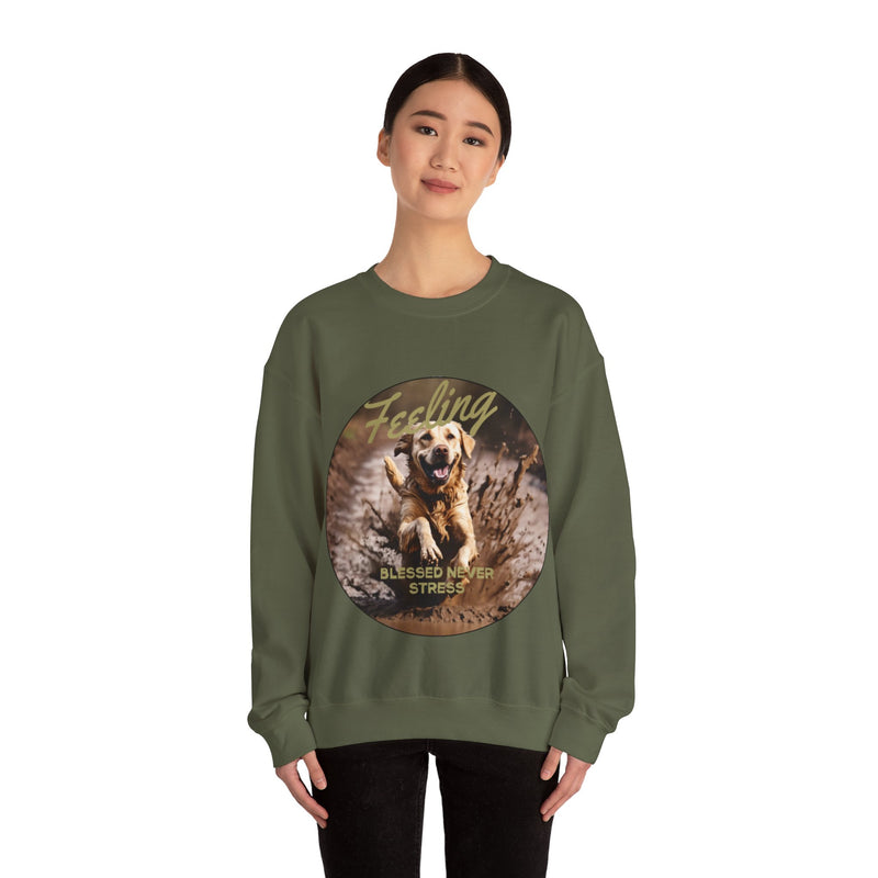 Golden Retriever Don't Stress Crewneck Sweatshirt