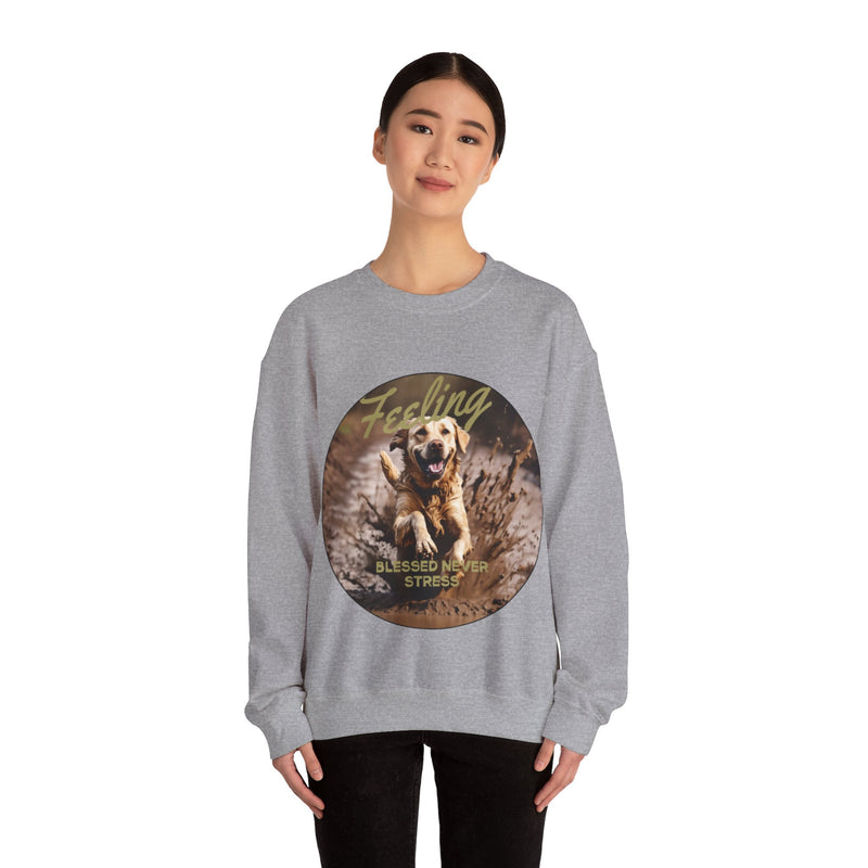 Golden Retriever Don't Stress Crewneck Sweatshirt