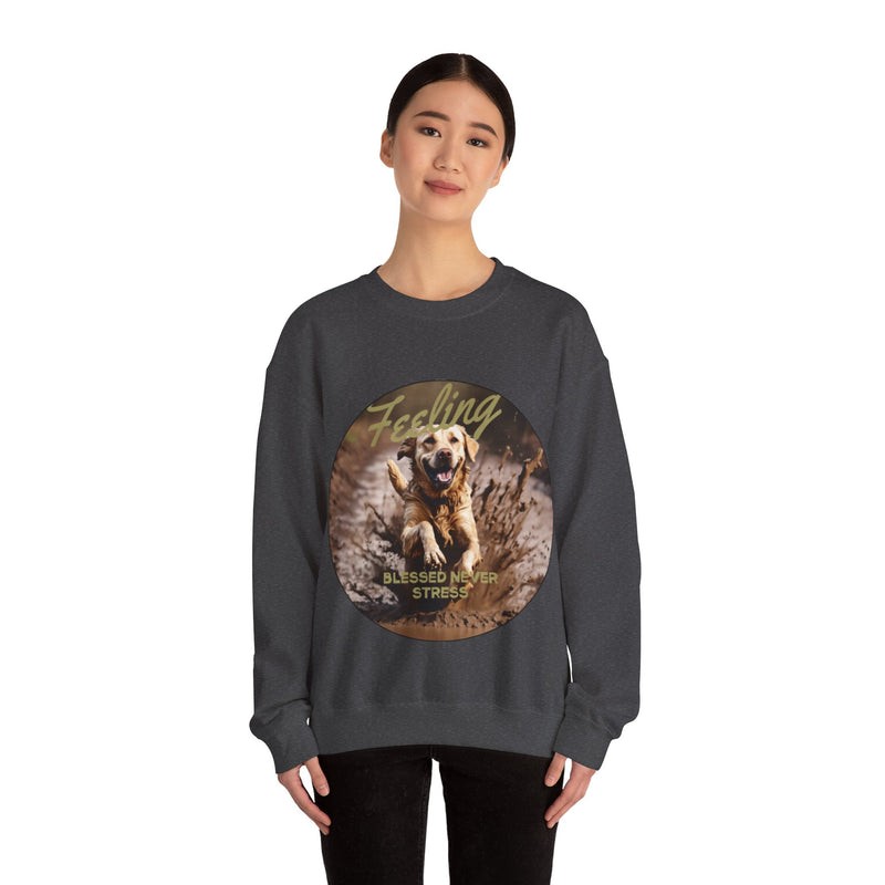 Golden Retriever Don't Stress Crewneck Sweatshirt